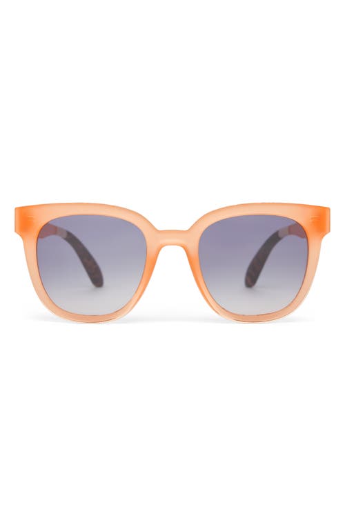 TOMS Juniper 54mm Round Sunglasses in Peach Crystal Fade/Blue 