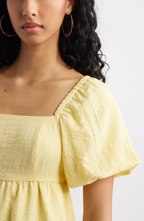 Shop Bp. Puff Sleeve Minidress In Yellow Mellow