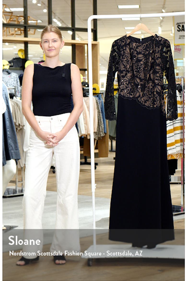 Embroidered Lace Long Sleeve Gown video