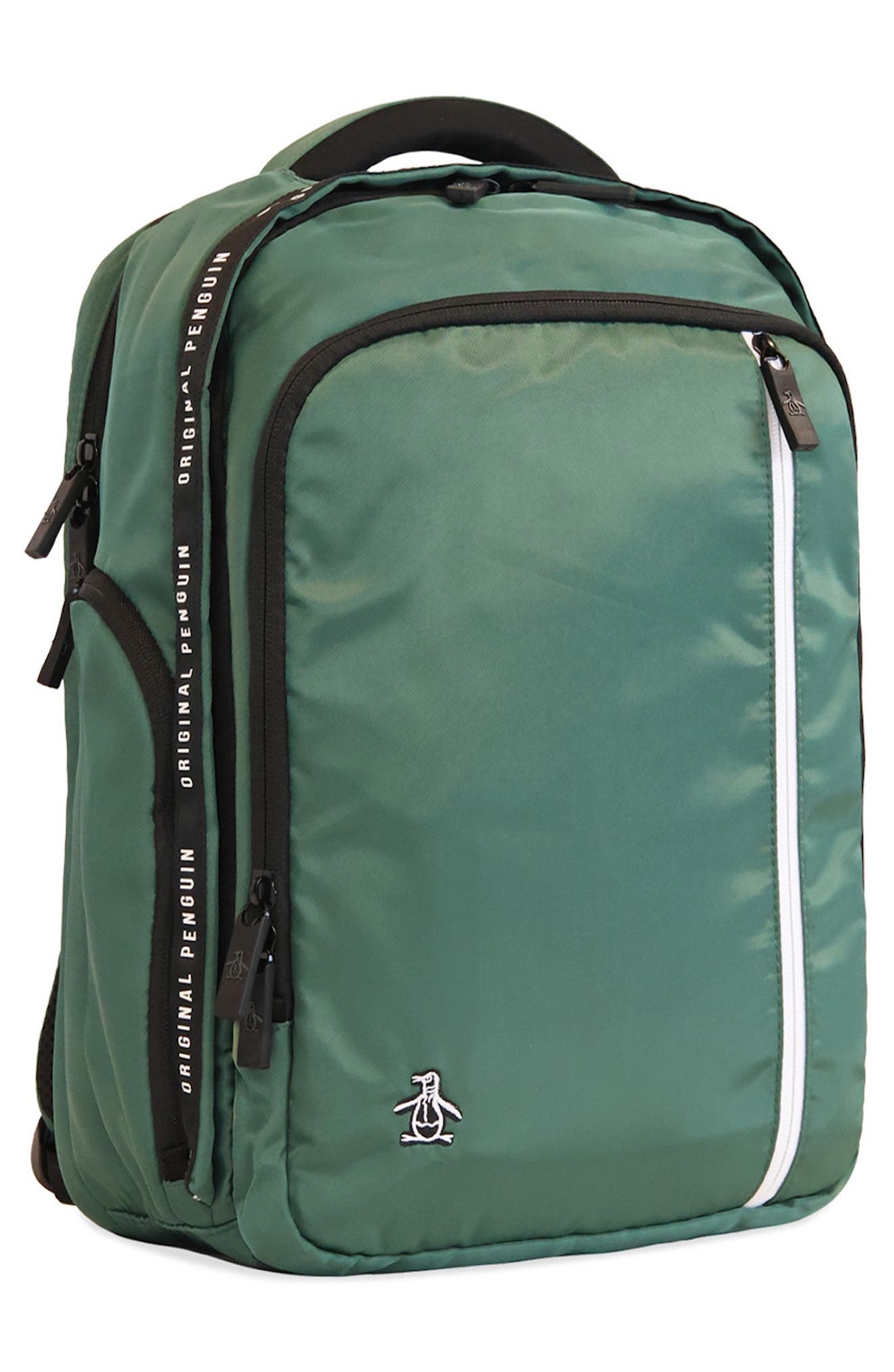 Original Penguin Zip Nylon Backpack, Alternate, color, Elm Green
