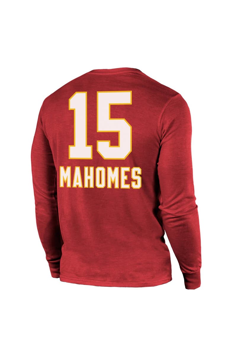 Majestic Threads Men's Majestic Threads Patrick Mahomes Red Kansas City Chiefs Super Bowl LIX Player Name & Number Tri-Blend Long Sleeve T-Shirt, Alternate, color, 