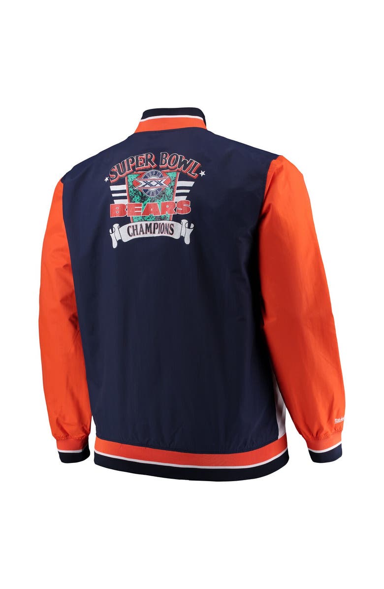 Mitchell & Ness Men's Mitchell & Ness Navy/White Chicago Bears Big & Tall Team History 2.0 Warm-Up Jacket, Alternate, color, 