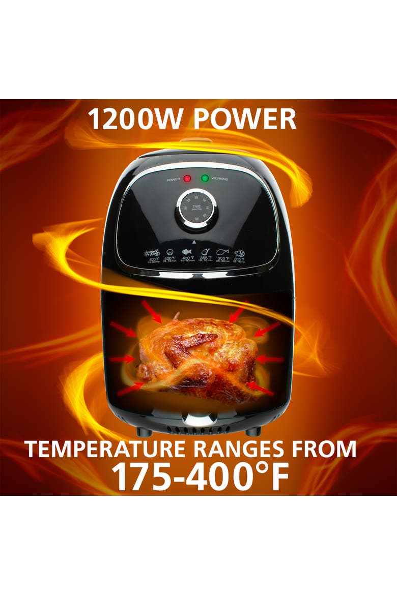 2 Quart Small Electric Air Fryer w/Timer+Temp Control, Alternate, color, Black