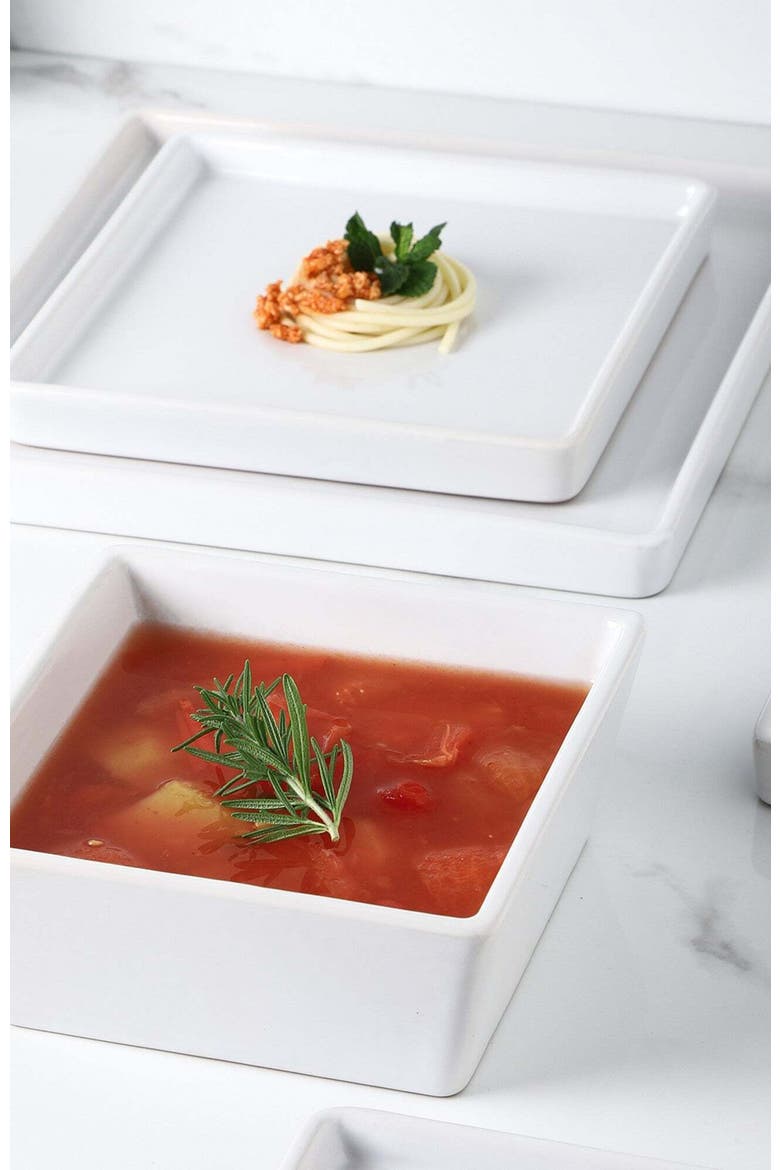 Grace Stoneware 4-Piece Bowl Set, Alternate, color, White