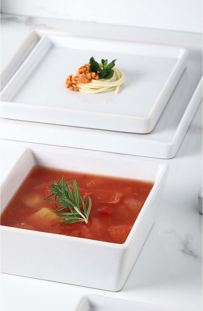 Stone Lain Grace Stoneware 4-Piece Bowl Set, Alternate, color, White