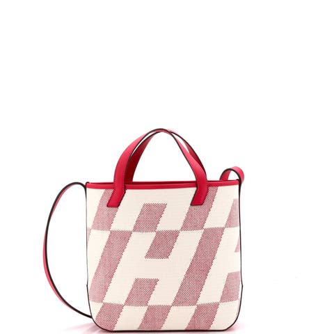 Cabas H en Biais Tote Canvas with Leather 27