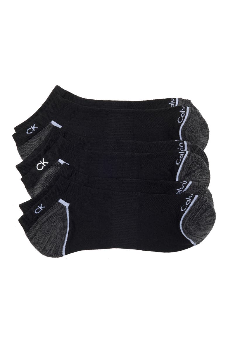 Assorted 3-Pack Performance Ankle Socks, Main, color, BLACK