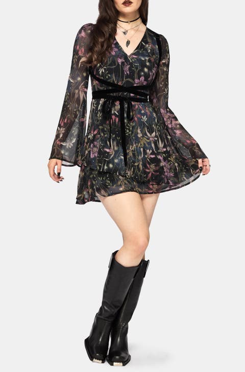 Elide Black Orchid Mini Dress