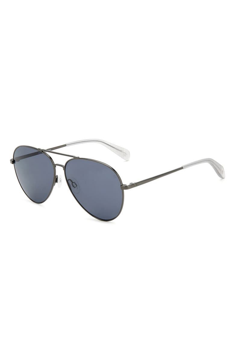 rag & bone 59mm Aviator Sunglasses, Alternate, color, Dark Ruth Grey/ Grey