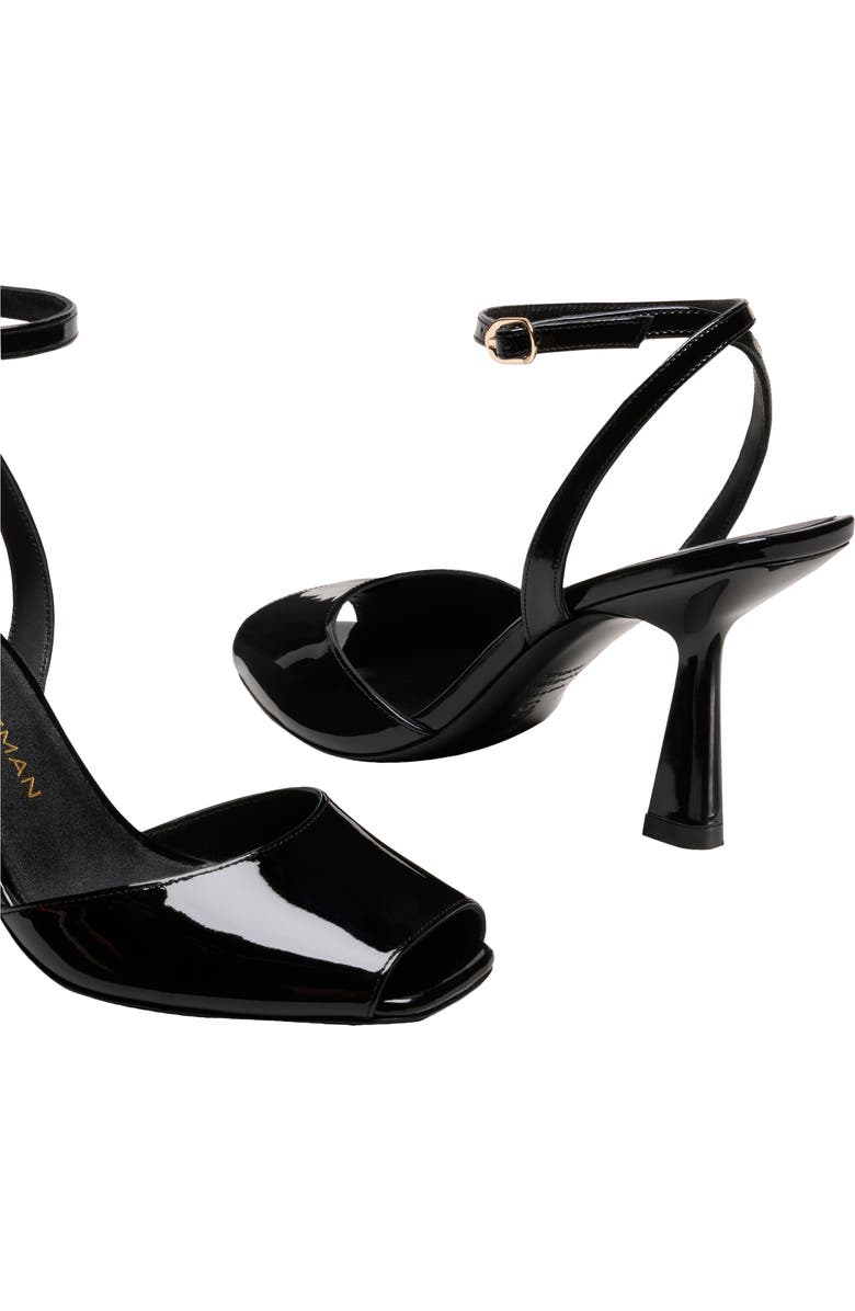 Stuart Weitzman Val Ankle Strap Sandal, Alternate, color, Black