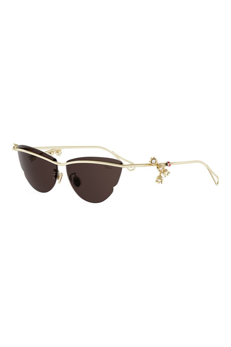 DiorLily B1U Oversize Cat Eye Sunglasses, Alternate, color, SHINY GOLD DH / BROWN