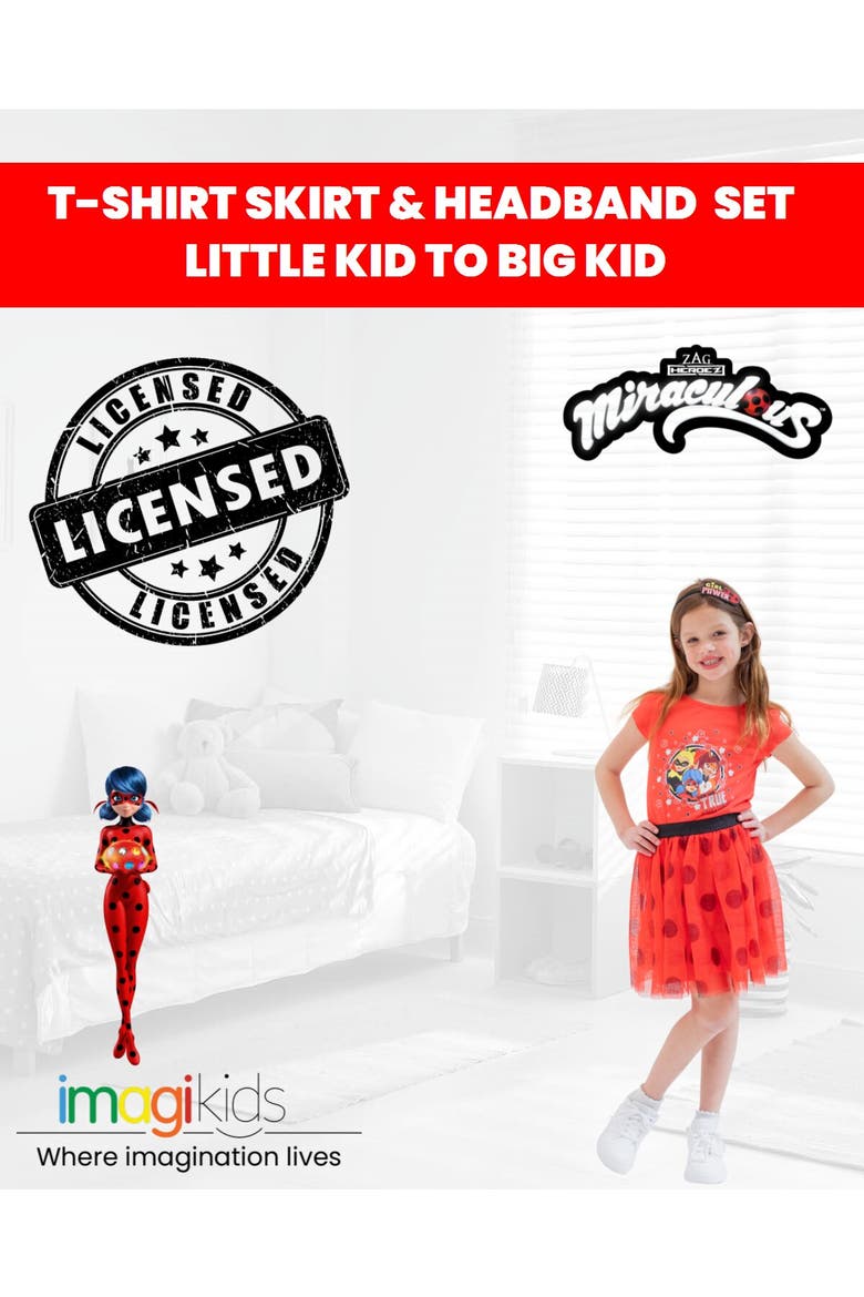 Cosplay T-Shirt and Tutu Skirt Set, Alternate, color, Ladybug Red