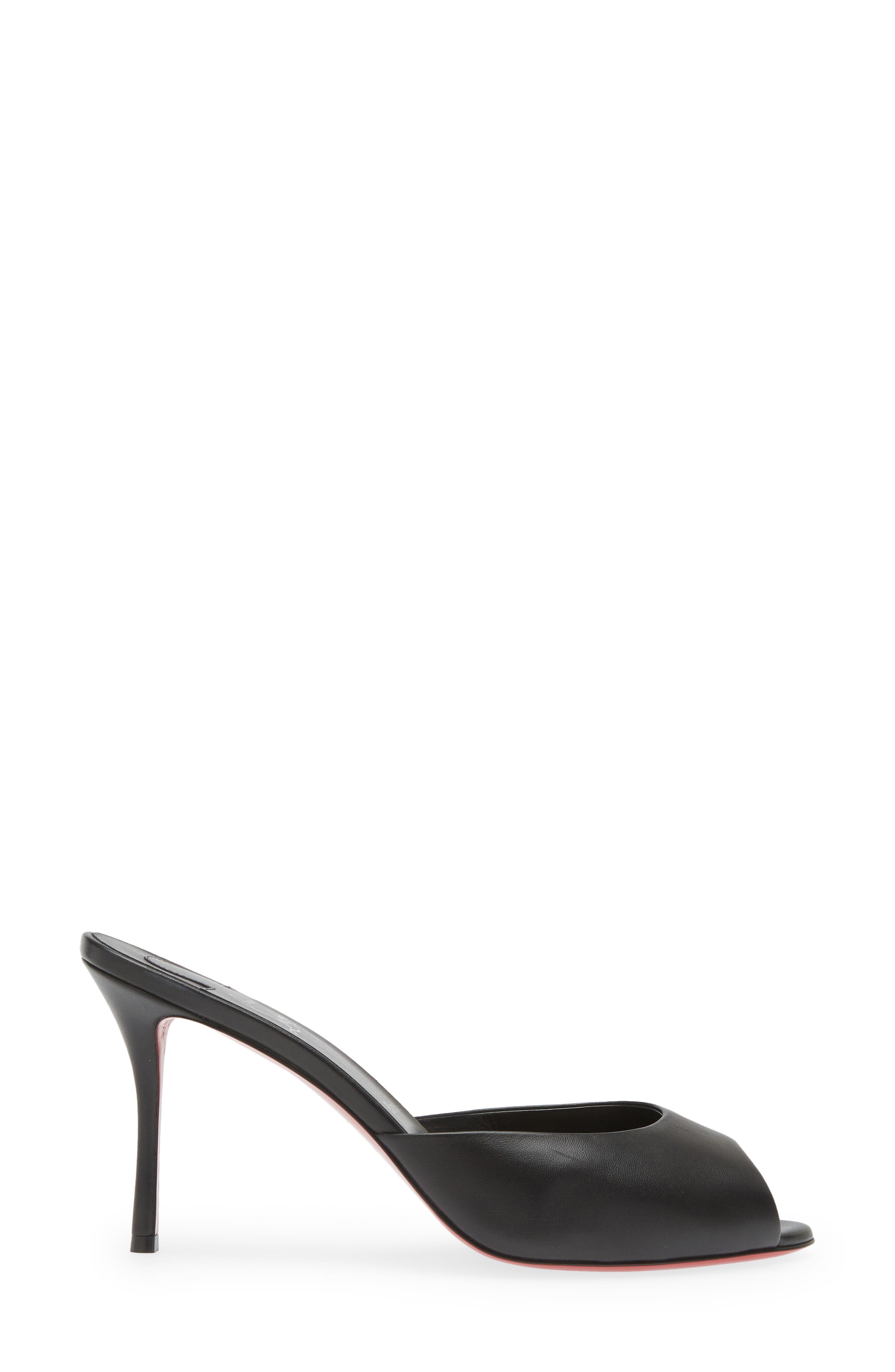 Christian Louboutin Me Dolly Peep Toe Slide Sandal, Alternate, color, B439 Black/ Lin Black