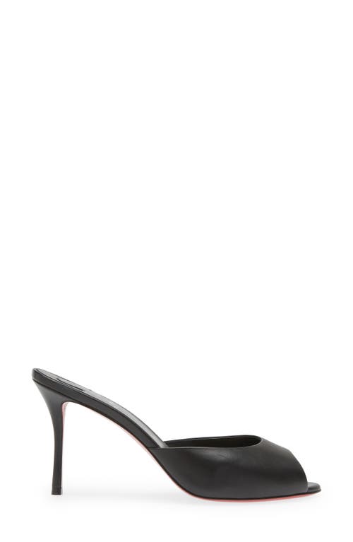 Christian Louboutin Me Dolly Napa Red Sole Slide Sandals In Black