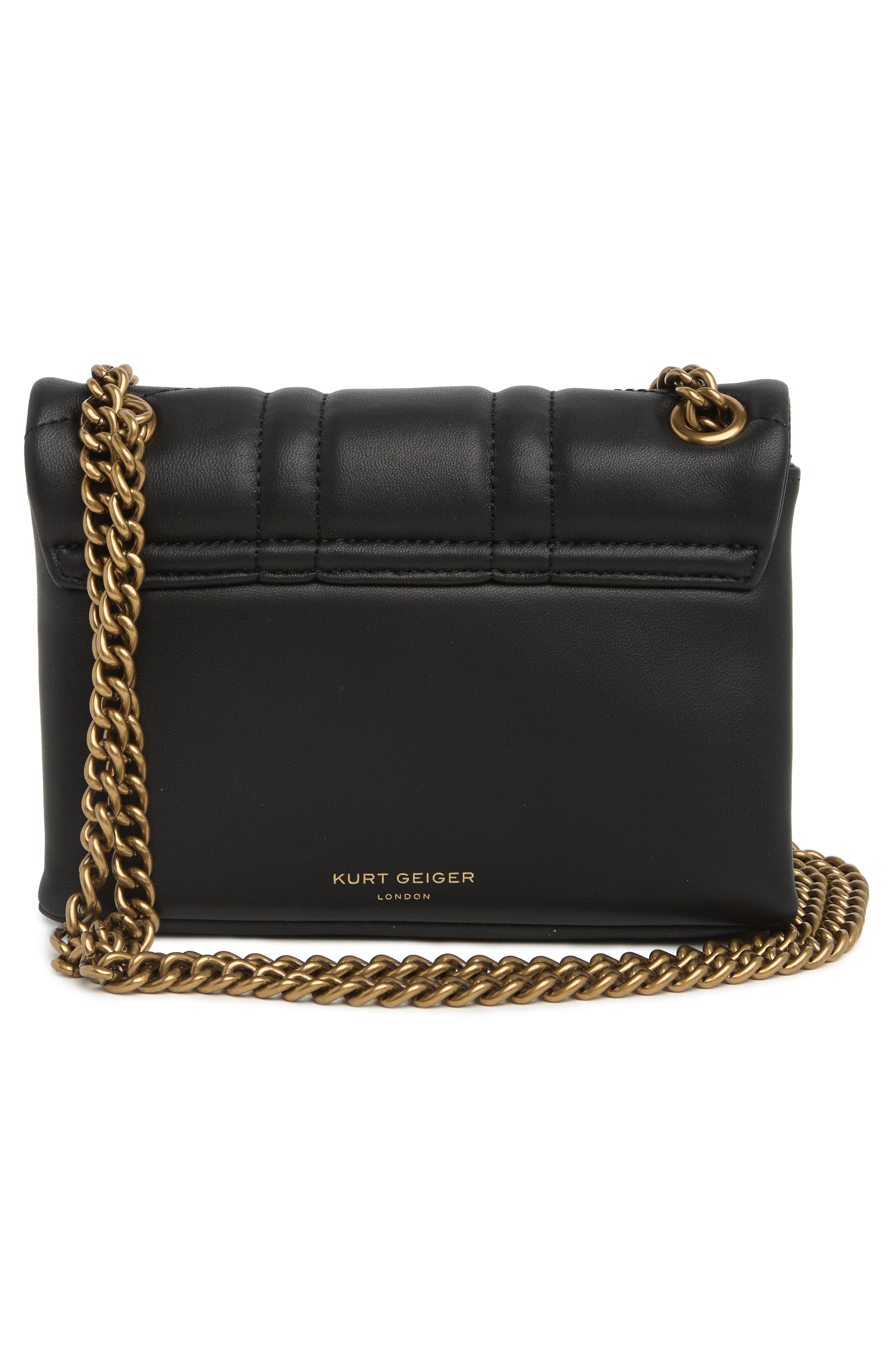 Kurt Geiger London Kensington Leather Mini Crossbody Bag, Alternate, color, Black