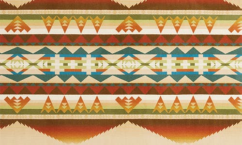 Pendleton Jacquard Unnapped Wool Blend Blanket In Brown