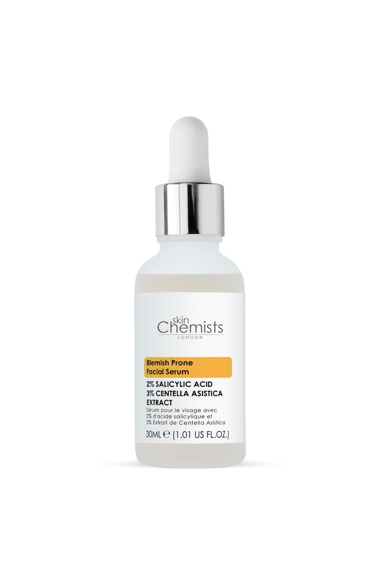 Blemish Prone 2% Salicylic Acid, 3% Centella Asistica Facial Serum 30ml, Alternate, color, White