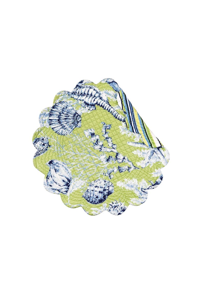 Fenwick Isle Round Placemat Set of 6, Main, color, Green