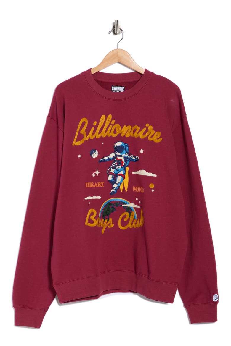 BB Jet Set Embroidered Graphic Sweatshirt, Alternate, color, RHODODENDRON
