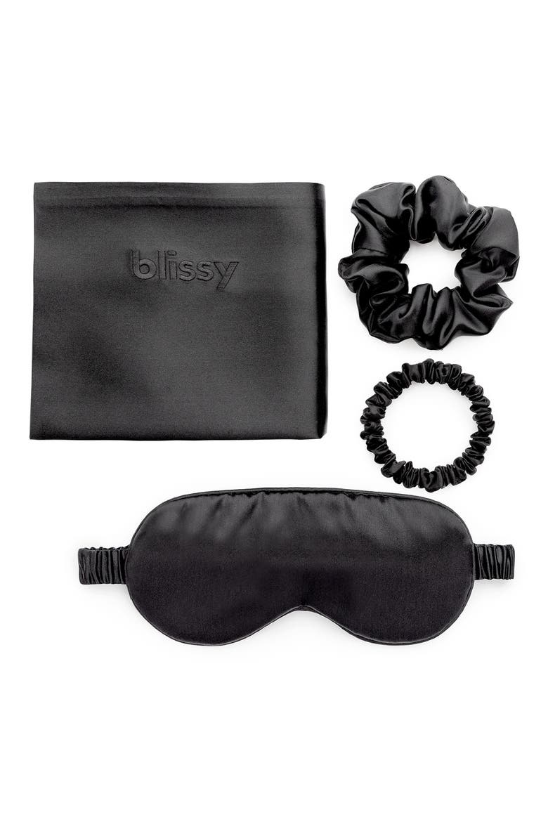 Mulberry Silk Dream Set, Main, color, BLACK