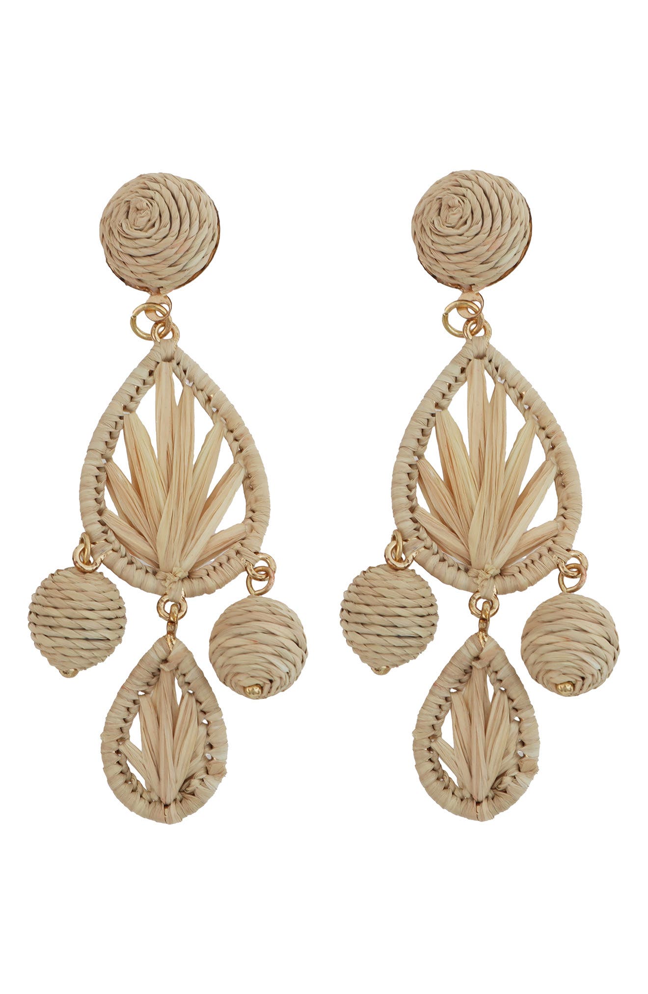 Panacea Raffia Teardrop Earrings