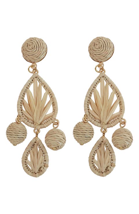 Raffia Teardrop Earrings