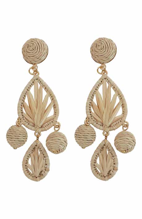 Panacea Raffia Teardrop Earrings