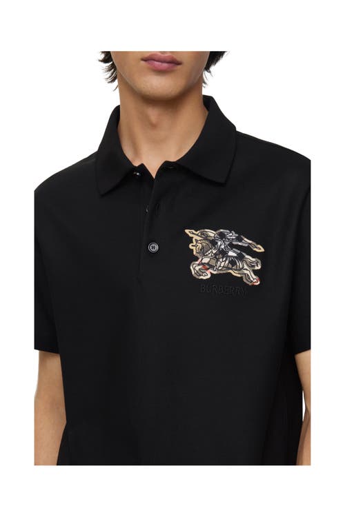 Burberry Evan Ekd Check Cotton Polo Shirt Clothing In Black