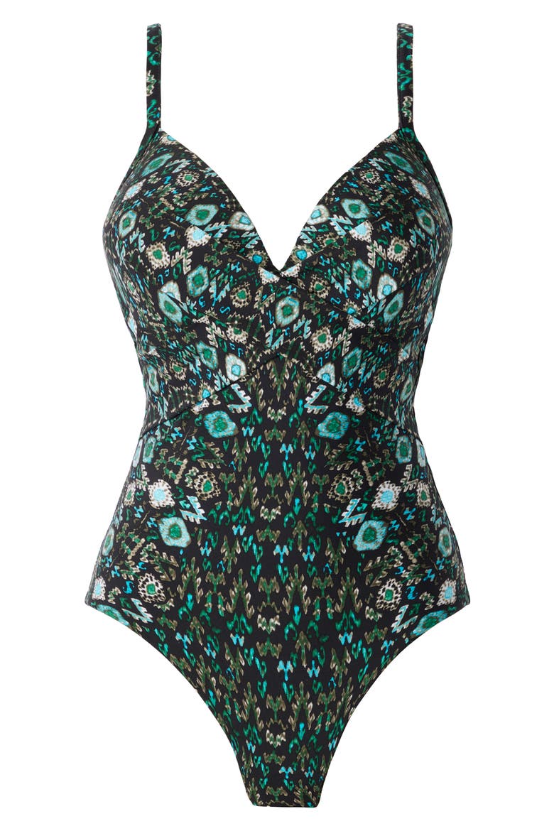 Bijoux Captivate One-Piece Swimsuit, Alternate, color, BLACK BLUE