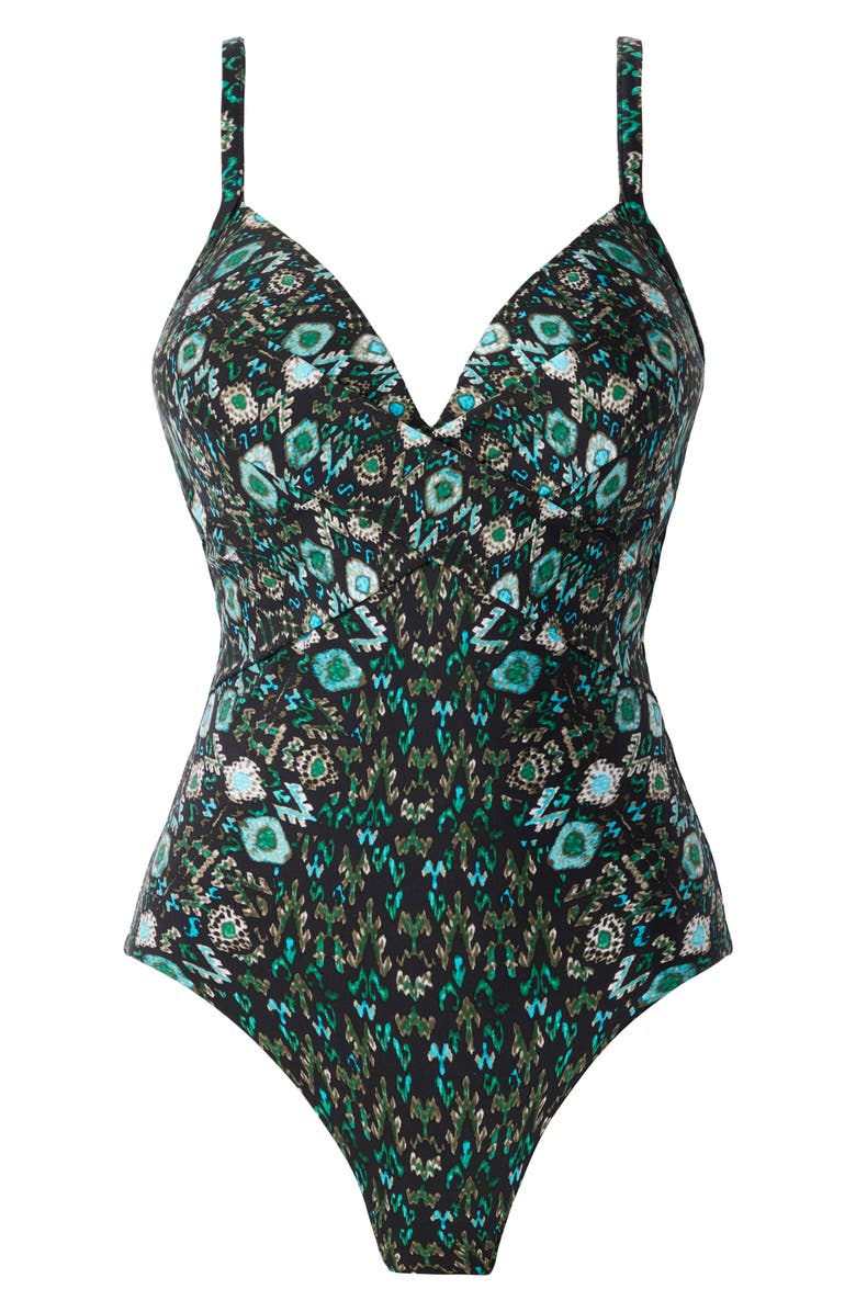 Miraclesuit<sup>®</sup> Bijoux Captivate One-Piece Swimsuit, Alternate, color, Black Blue