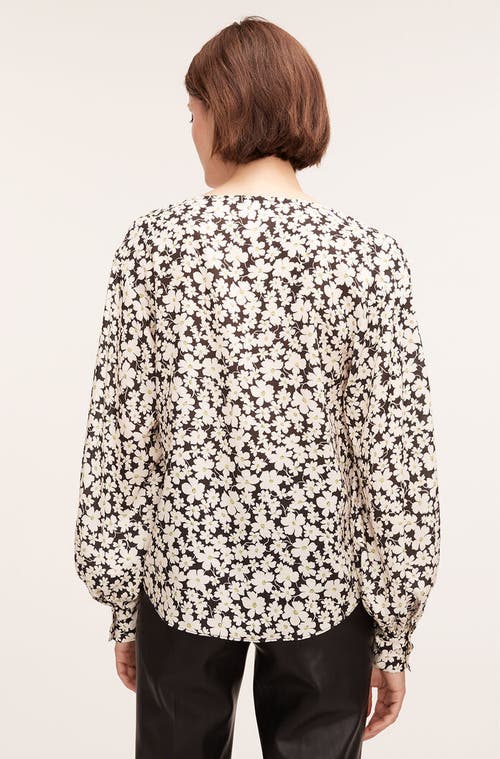 REBECCA TAYLOR REBECCA TAYLOR PAIGE FLEUR DRAWSTRING LONG SLEEVE BLOUSE