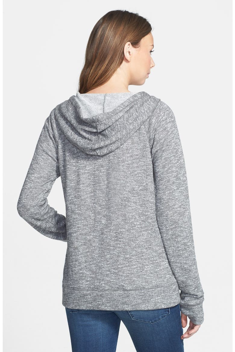 'Coco' Logo French Terry Full Zip Hoodie, Alternate, color, HEATHER GREY