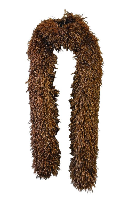 Anna Sui Faux Fur Scarf In Brown