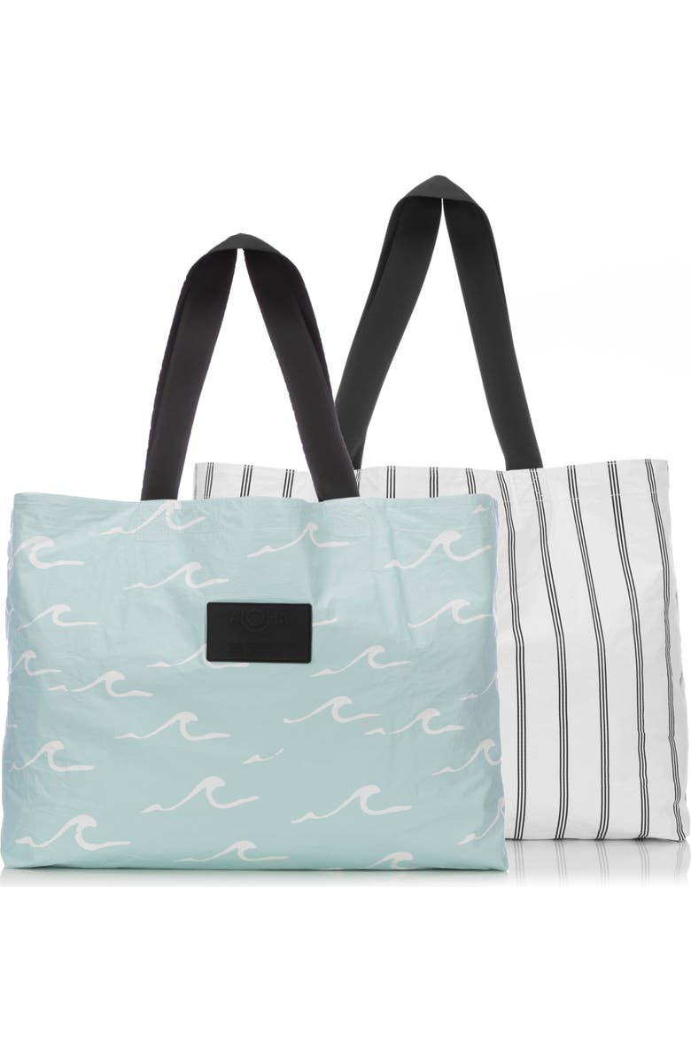 Aloha Collection Seaside Holo Holo Reversible Water Resistant Tyvek<sup>®</sup> Tote, Main, color,