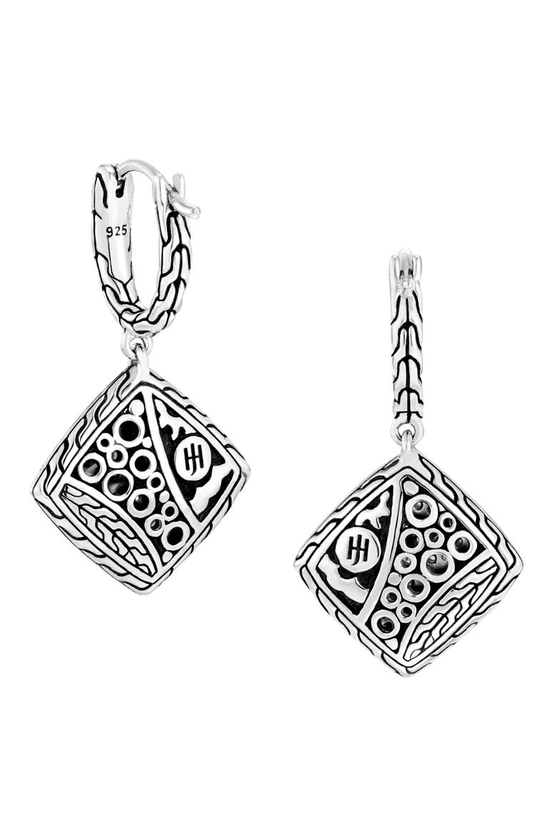 Classic Chain Hammered Drop Earrings, Alternate, color, DIAMOND