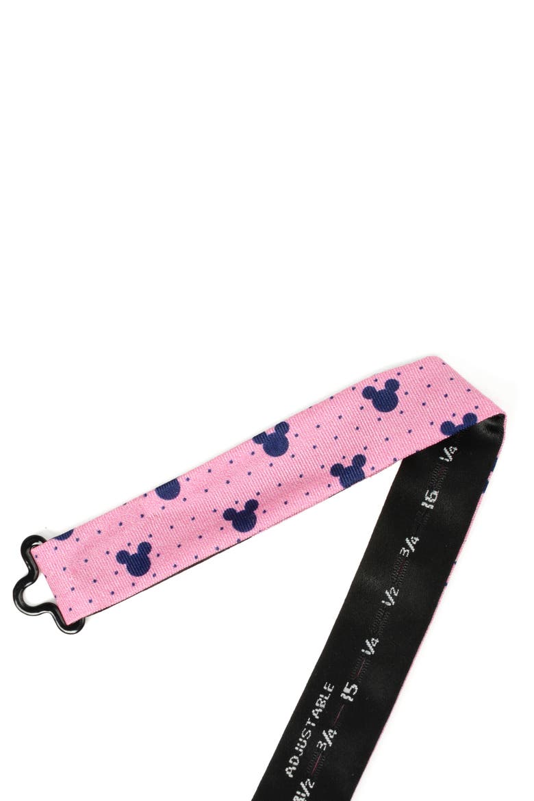 Mickey Mouse Polka Dot Silk Bow Tie, Alternate, color, PINK