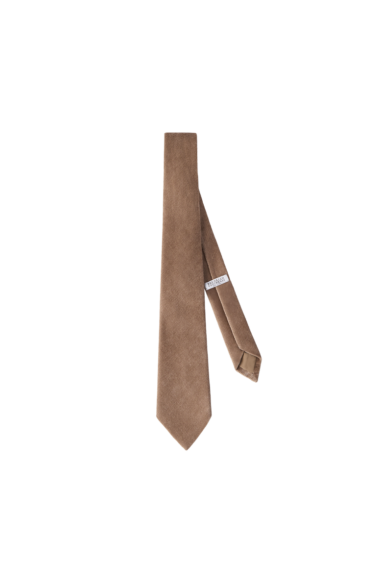 Brunello Cucinelli Fluid corduroy tie, Main, color, Espresso