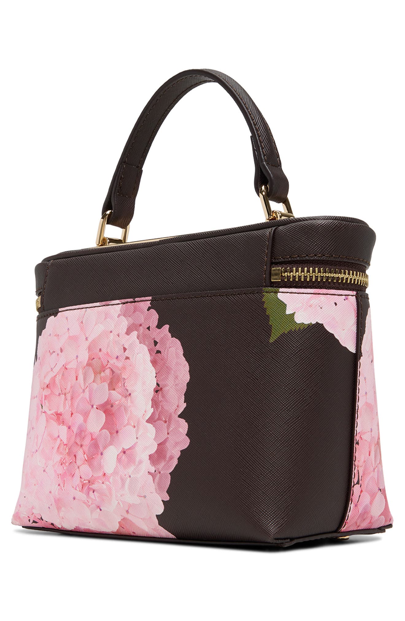 Tia Faux Leather Top Handle Bag, Alternate, color, BROWN