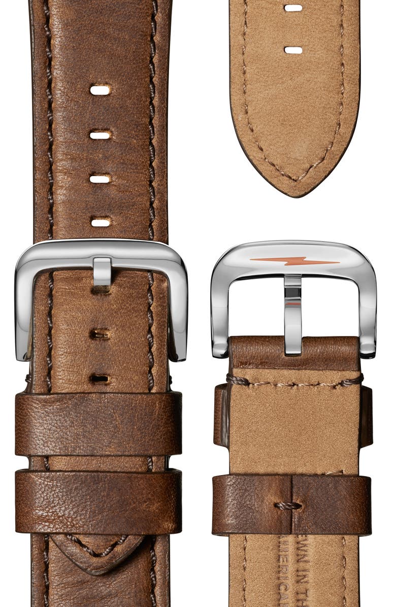 Shinola Canfield Sport Leather Strap Watch, 45mm, Alternate, color, 