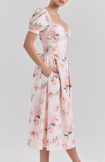 Lulabell Puff Sleeve Midi Dress