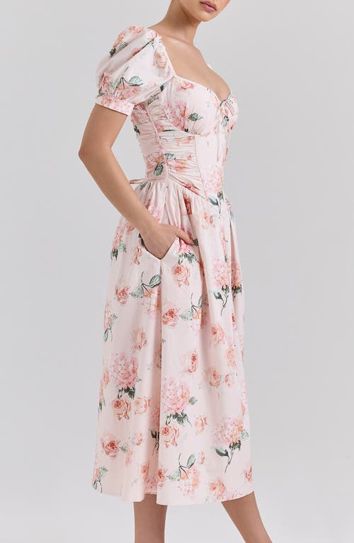 HOUSE OF CB HOUSE OF CB LULABELL PUFF SLEEVE MIDI DRESS