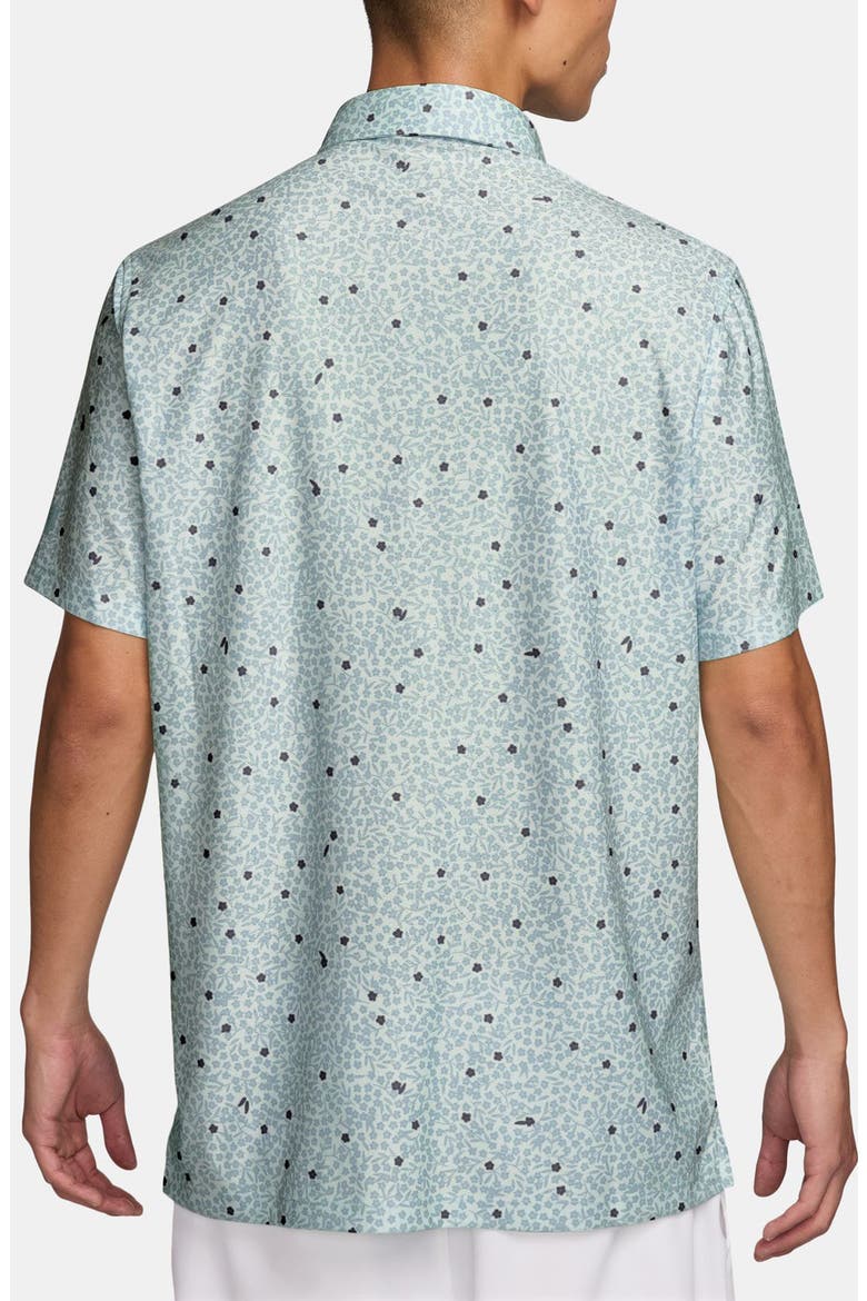 Floral Dri-FIT Perforated Golf Polo, Alternate, color, WORK BLUE