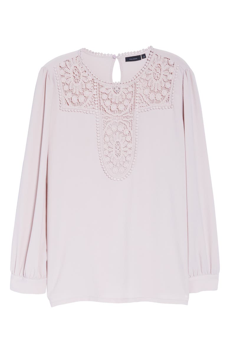 Halogen<sup>®</sup> Embroidered Lace Yoke Blouse, Alternate, color,