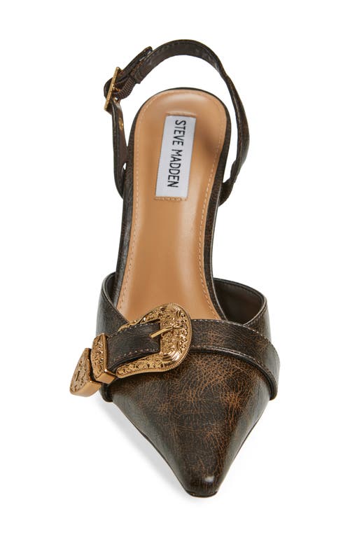 Steve Madden Delilah Pointed Toe Slingback Pump In Brown Distressed