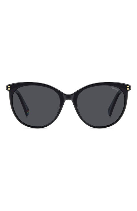 55mm Polarized Cat Eye Sunglasses