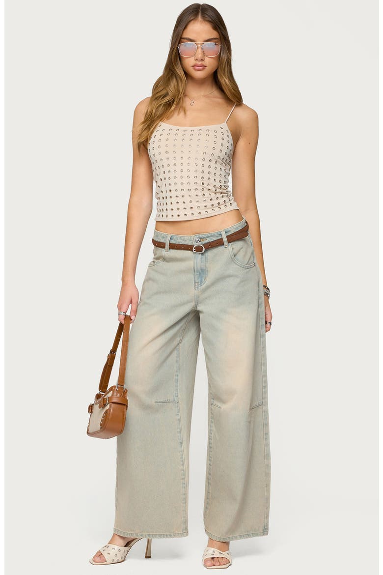 Vallie Grommet Crop Camisole, Alternate, color, BEIGE