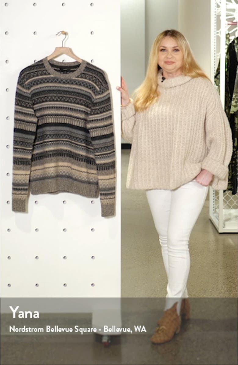 Fair Isle Crewneck Wool Blend Sweater, sales video thumbnail