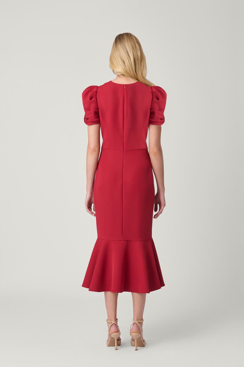 Crepe Hartley Dress, Alternate, color, Burgundy
