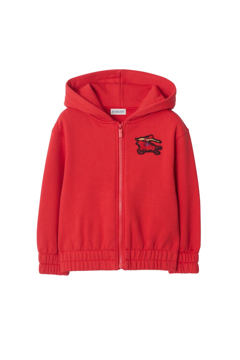 Knight Cotton Zip Hoodie, Main, color, Crayon red
