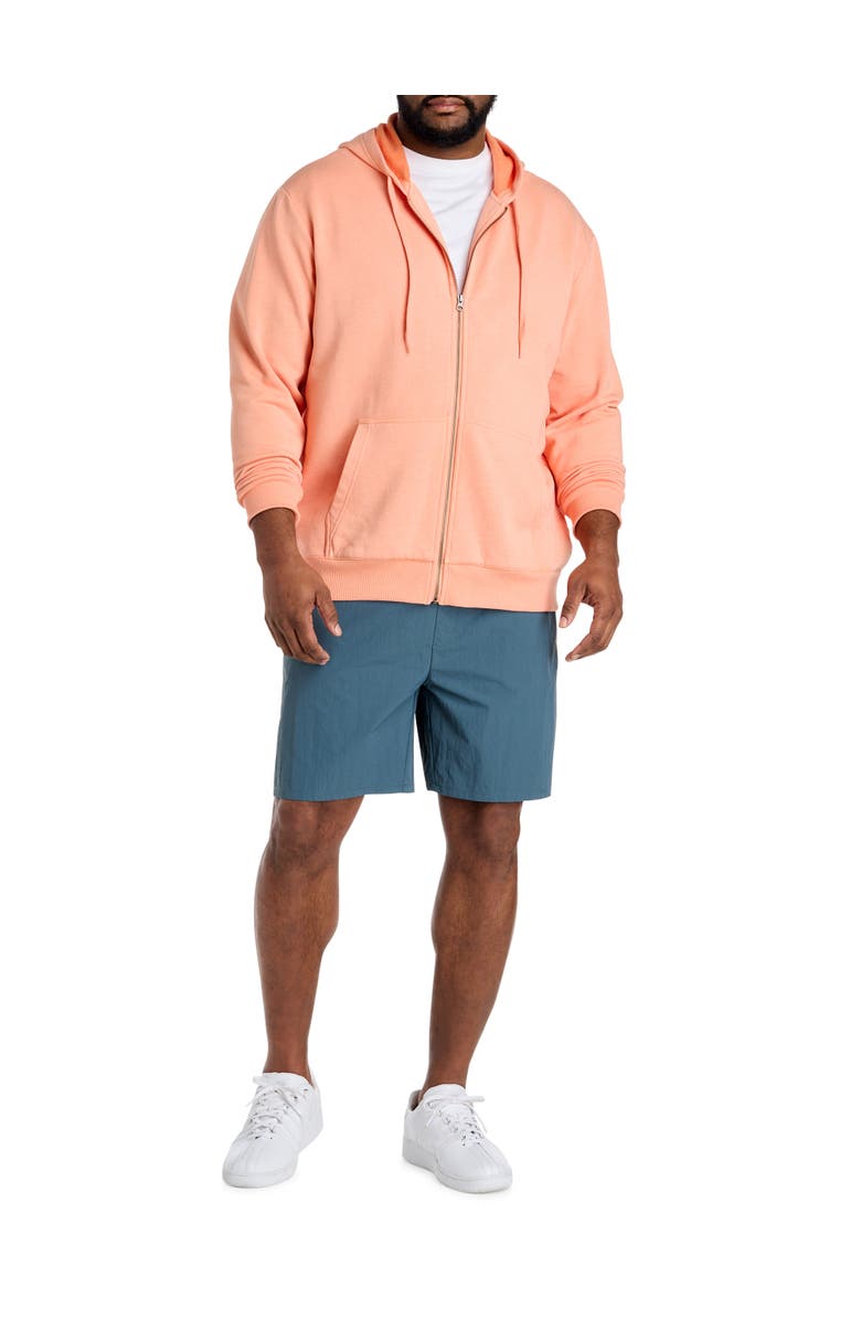Society of One by DXL Big & Tall Washed Zip-Front Hoodie, Alternate, color, Shell Coral